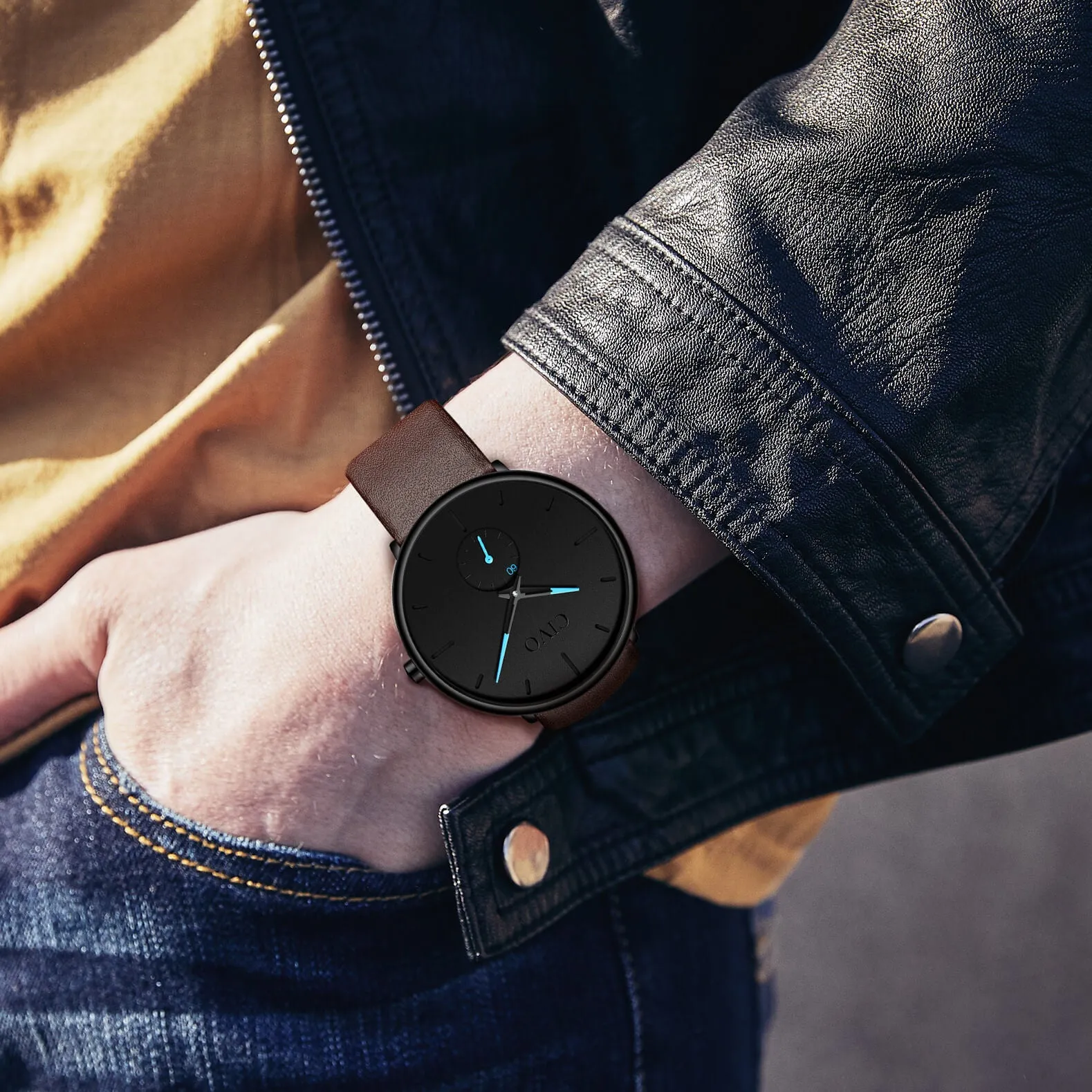 0124C | Quartz Men Watch | Leather Band