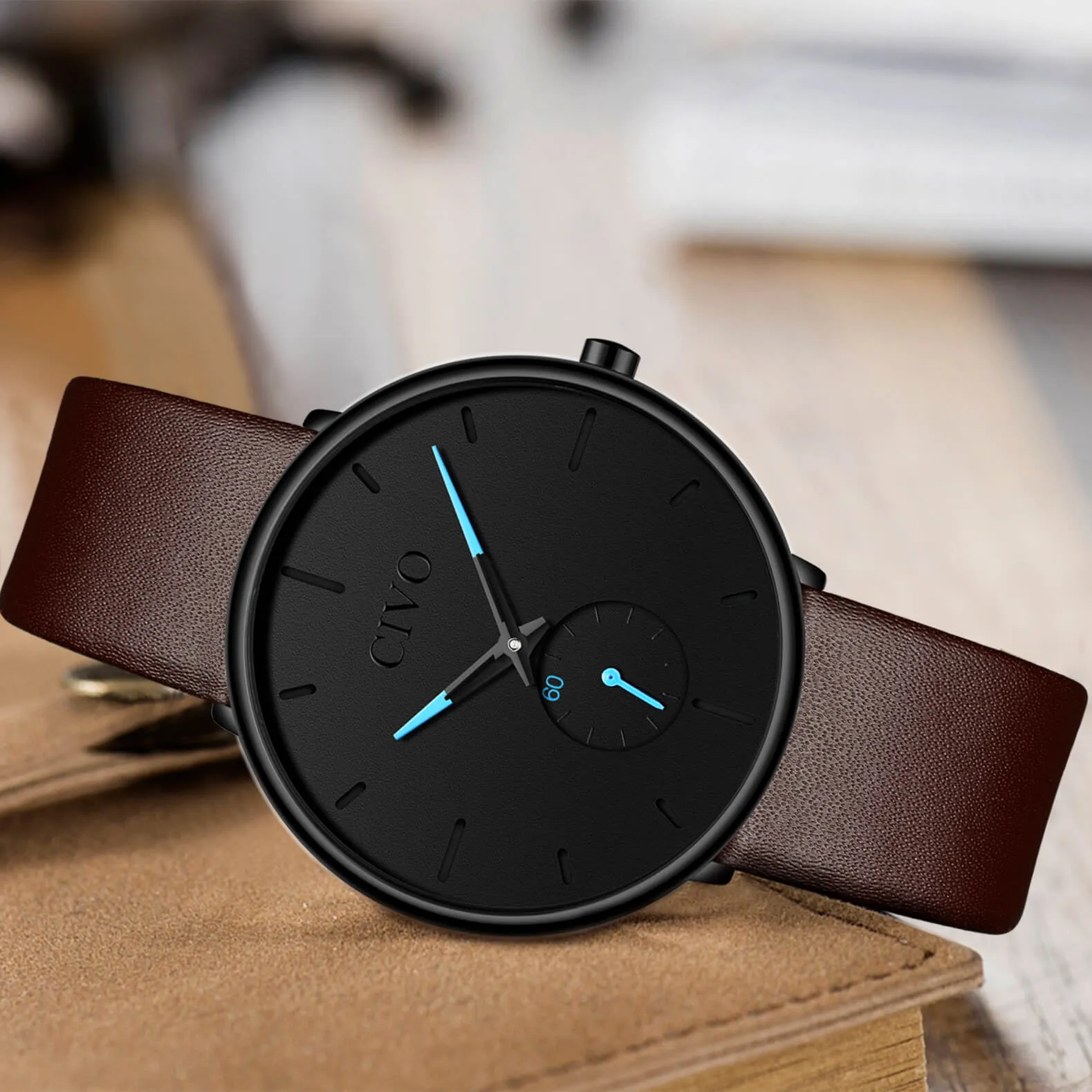 0124C | Quartz Men Watch | Leather Band
