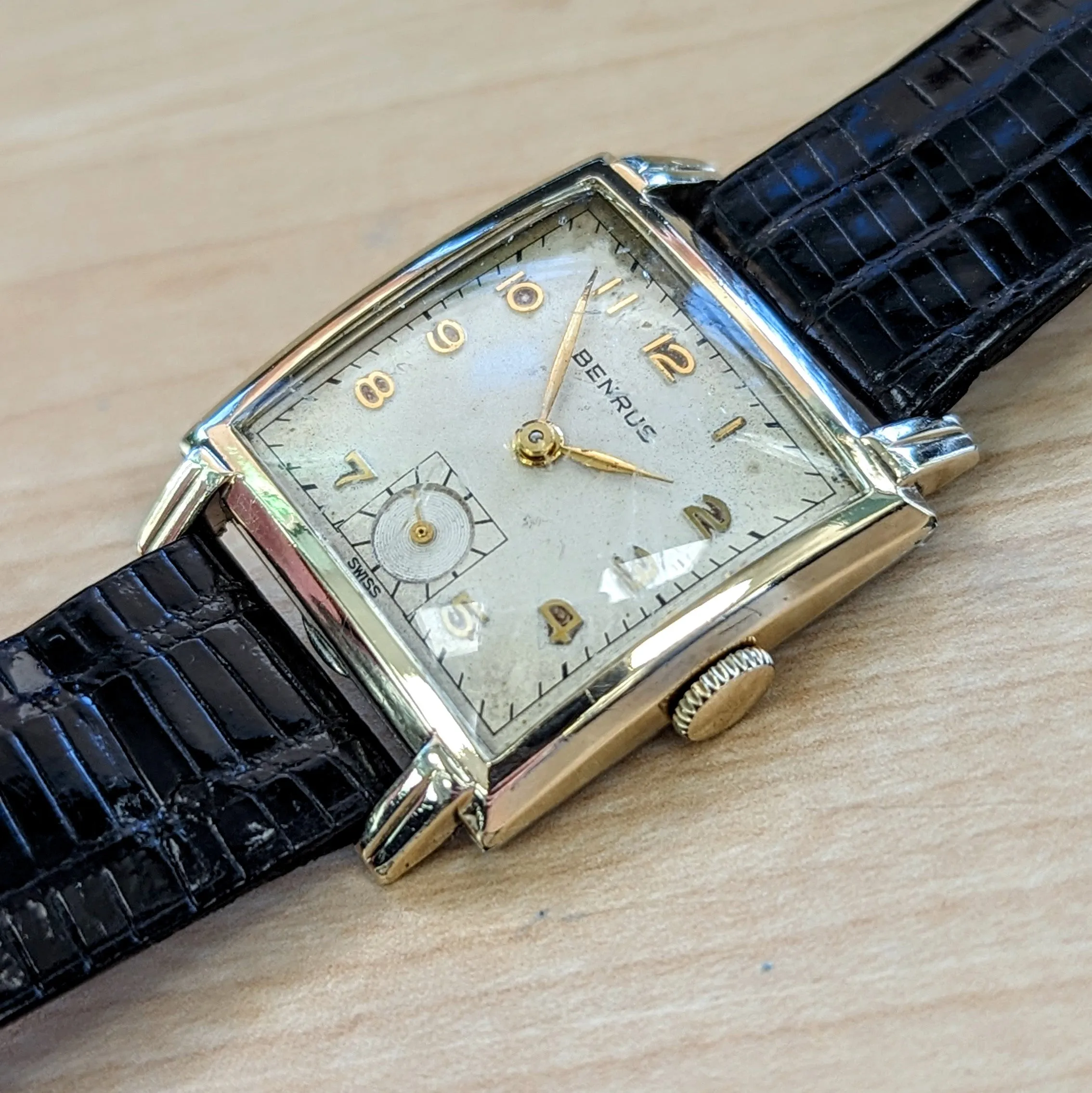 1950's BENRUS Watch 17 Jewels Model BA 2 Cal. ETA 900  Swiss Made Wristwatch