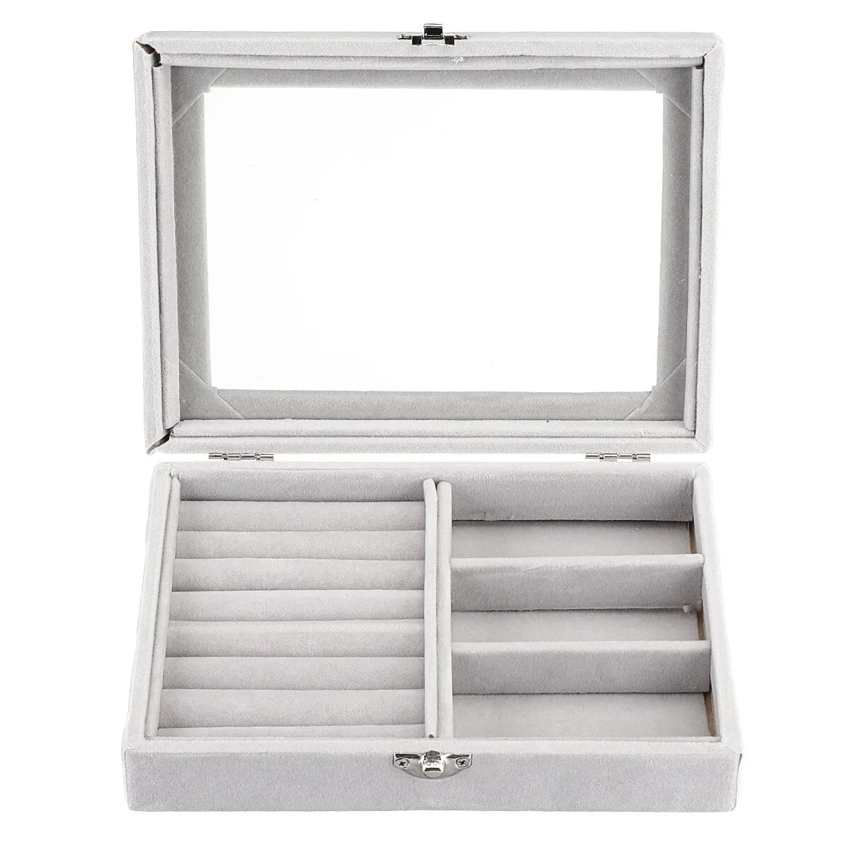 2 in 1  Detachable Portable Jewelry Cosmetic Storage Case Organizer Display Jewelry Watch Box