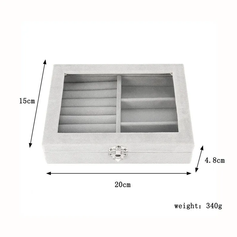 2 in 1  Detachable Portable Jewelry Cosmetic Storage Case Organizer Display Jewelry Watch Box