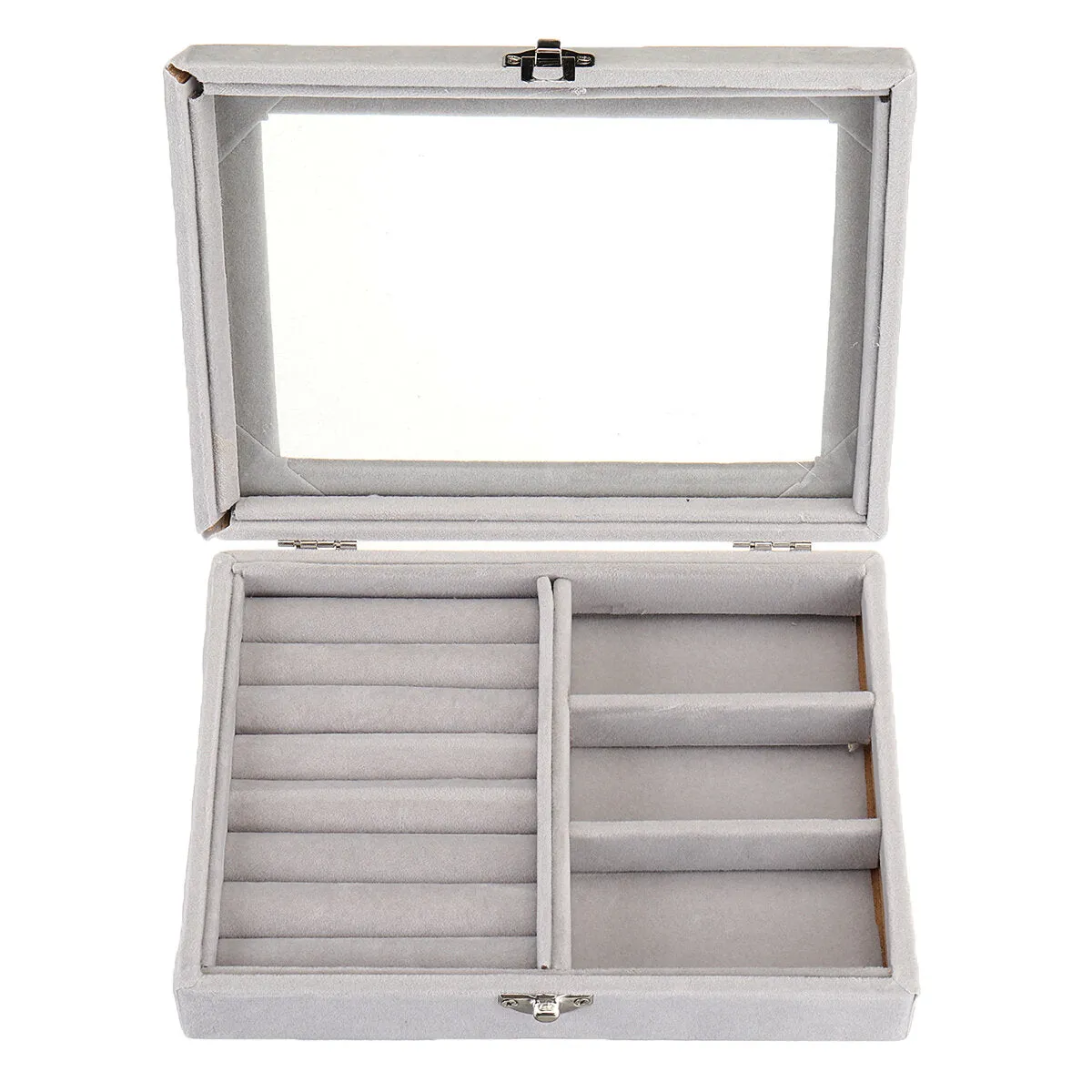 2 in 1  Detachable Portable Jewelry Cosmetic Storage Case Organizer Display Jewelry Watch Box