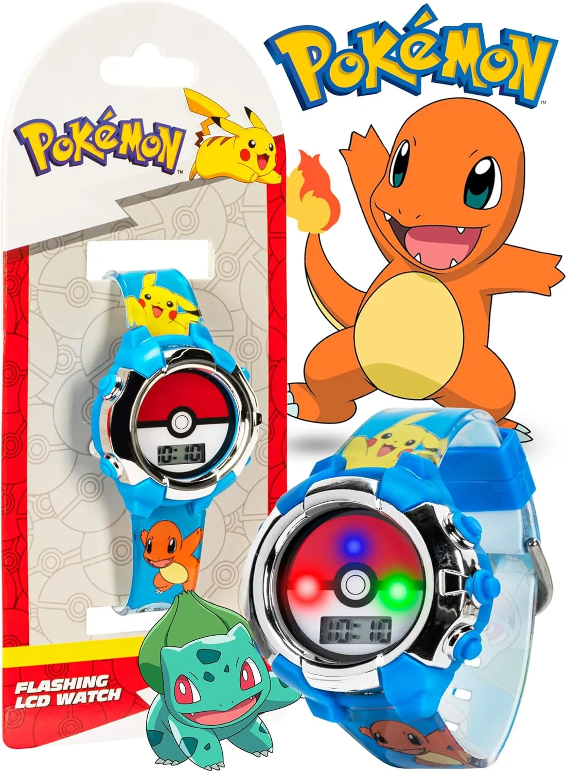 Accutime Kids Pokemon Digital LCD Quartz Watch for Boys, Girls, and Adults All Ages