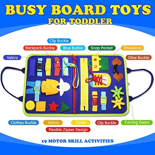 Activity Board, 3 Layers Busy Board Toy, Learning Toy Sensory Toy Baby