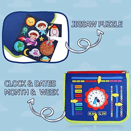Activity Board, 3 Layers Busy Board Toy, Learning Toy Sensory Toy Baby