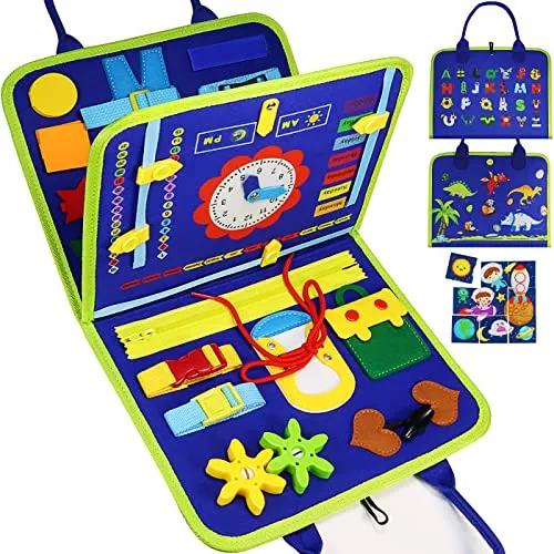 Activity Board, 3 Layers Busy Board Toy, Learning Toy Sensory Toy Baby