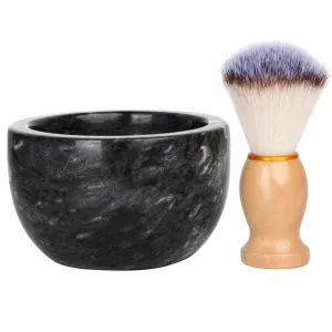 aisiming Marble Shaving Bowl for Shaving Soap & Cream, Shave Soap Cup Keep Warm Better, Produce Rich Foam Shaving Mug, Easy to Lather, Shaving Cup Gift for Men(Black Grey)