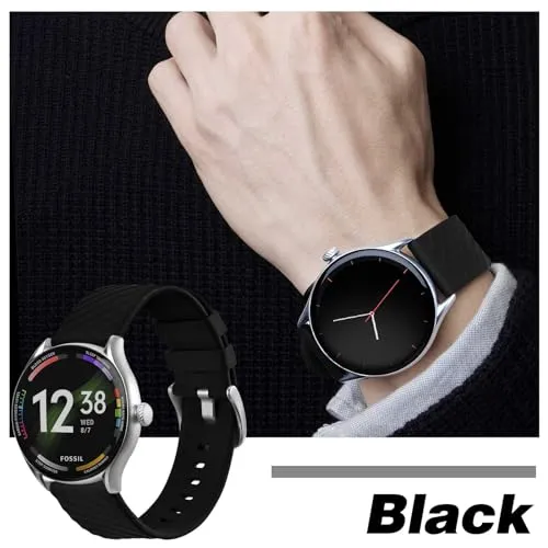 Anbeer Silicone Watch Band for Men and Women,20mm Quick Release Replacement Watch Strap,Stainless Steel Buckle