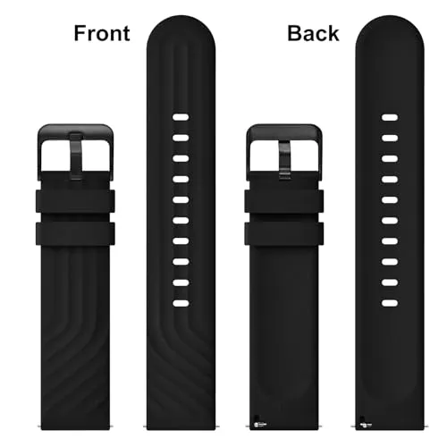 Anbeer Silicone Watch Band for Men and Women,20mm Quick Release Replacement Watch Strap,Stainless Steel Buckle