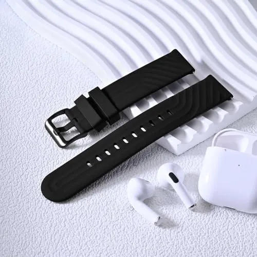 Anbeer Silicone Watch Band for Men and Women,20mm Quick Release Replacement Watch Strap,Stainless Steel Buckle
