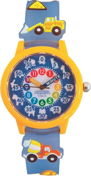 Animal Preschool Watch - Quality Teaching Time Analog Watch with 3D Band, Animals, Colors and Numbers for Children, Kids, Boys, Girls