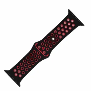 Apple Band Silicone Sport - Black-Red