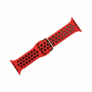Apple Band - Silicone Sport Buckle - Red & Black