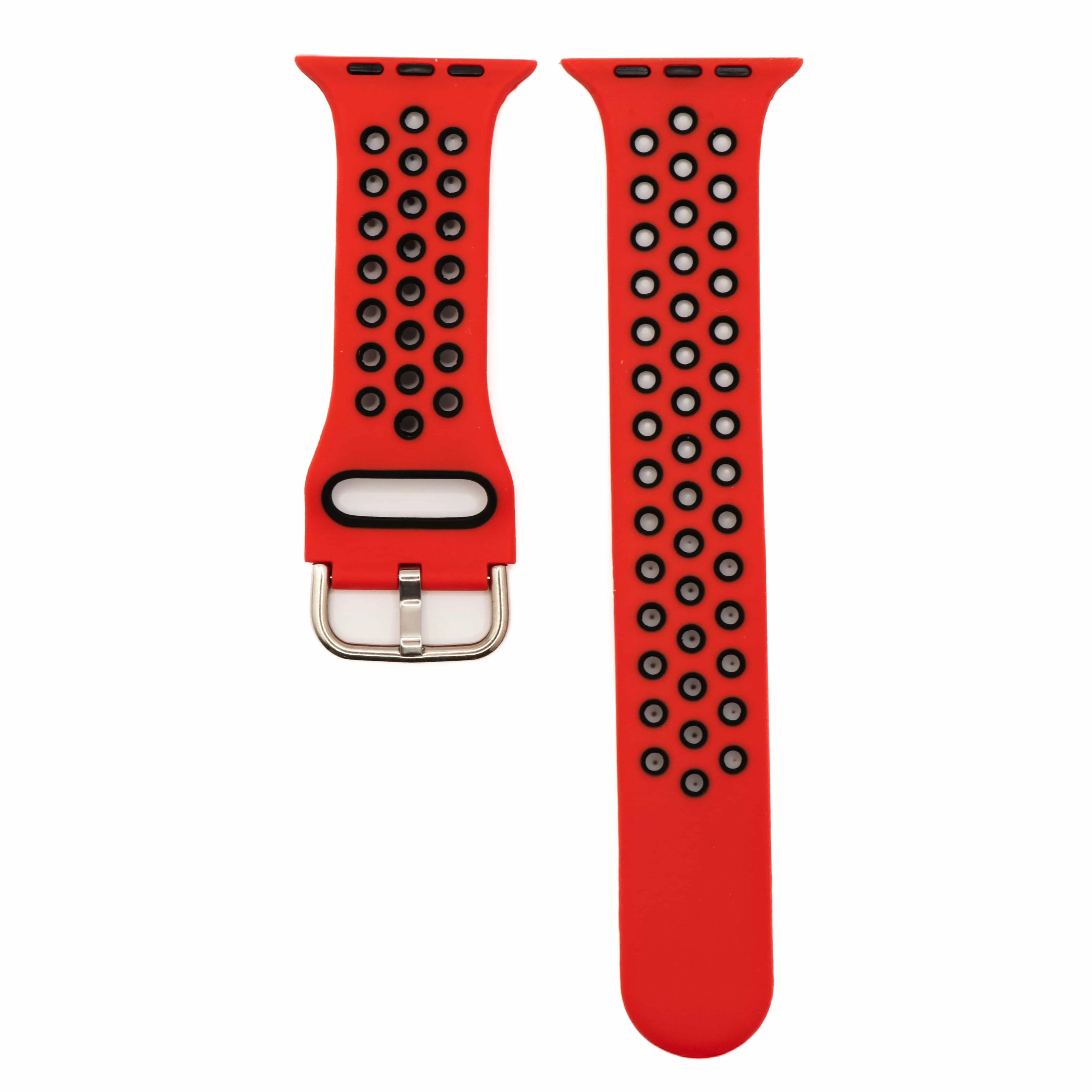 Apple Band - Silicone Sport Buckle - Red & Black