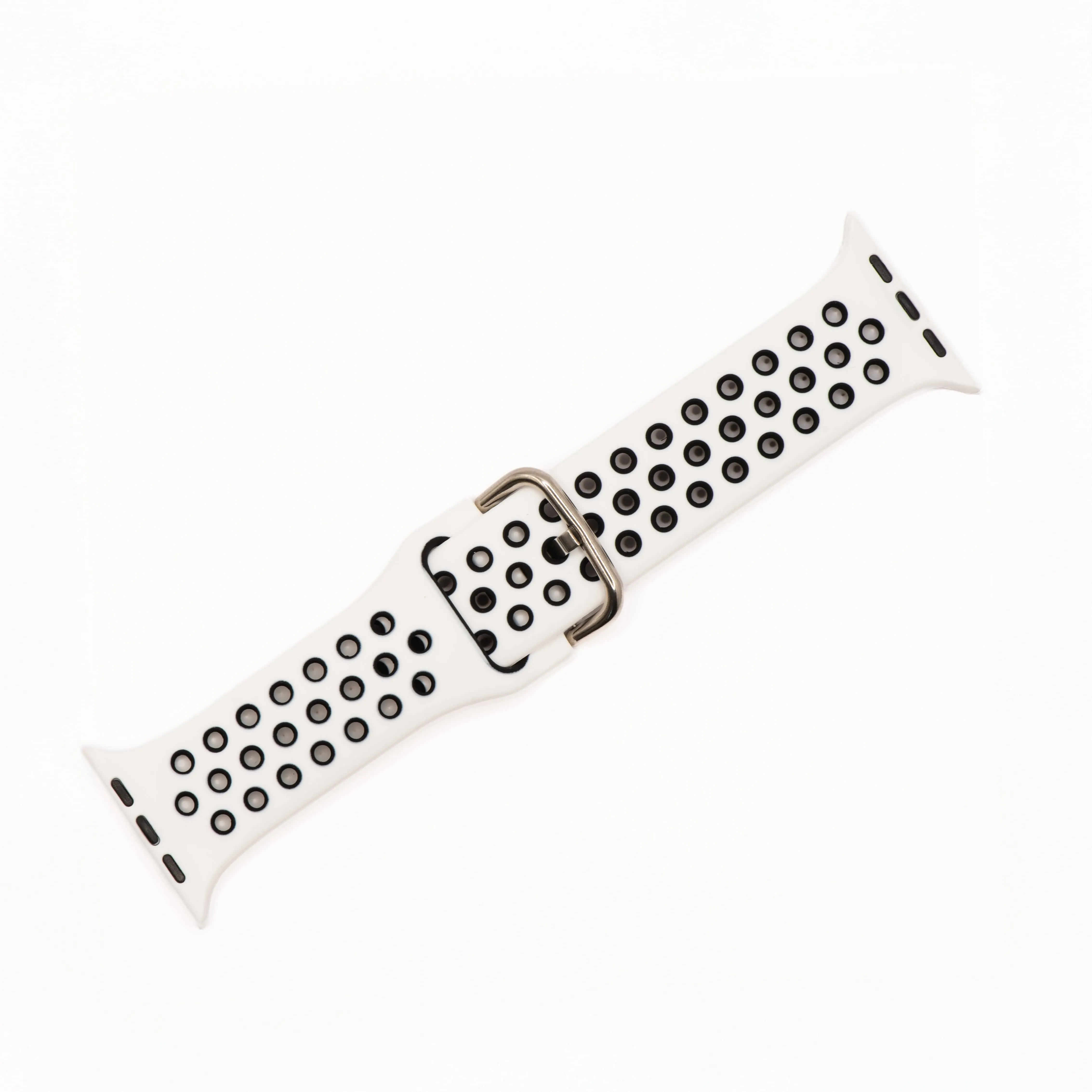 Apple Band - Silicone Sport Buckle - White & Black