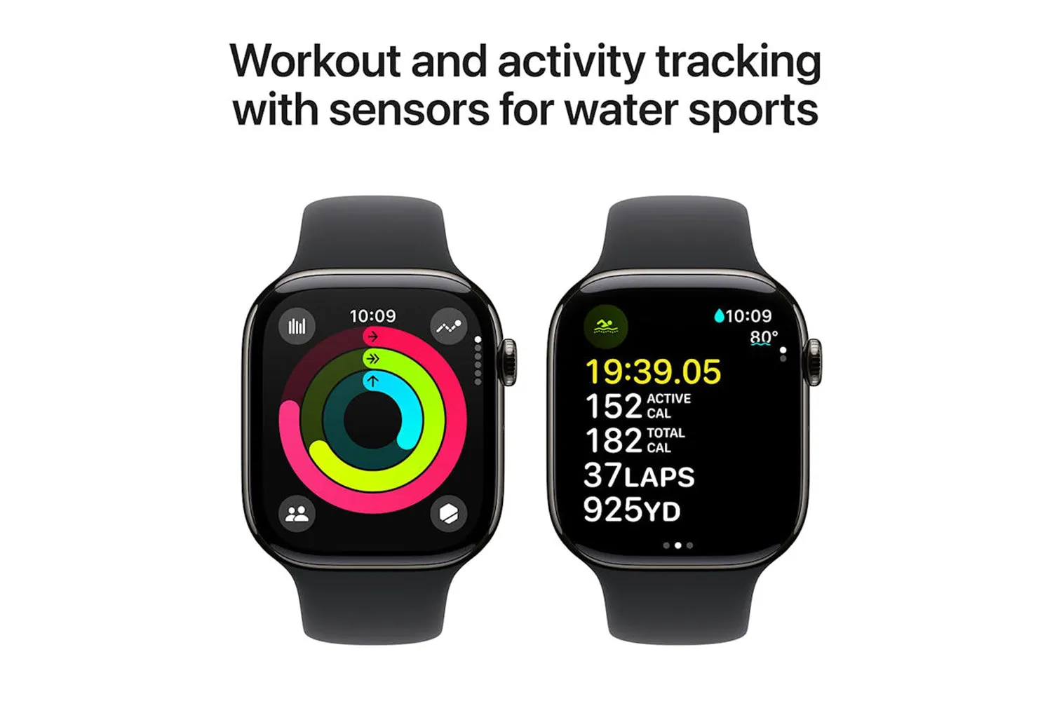 Apple Watch Series 10 GPS   Cellular | 46mm | Slate Titanium Case with Black Sport Band S/M