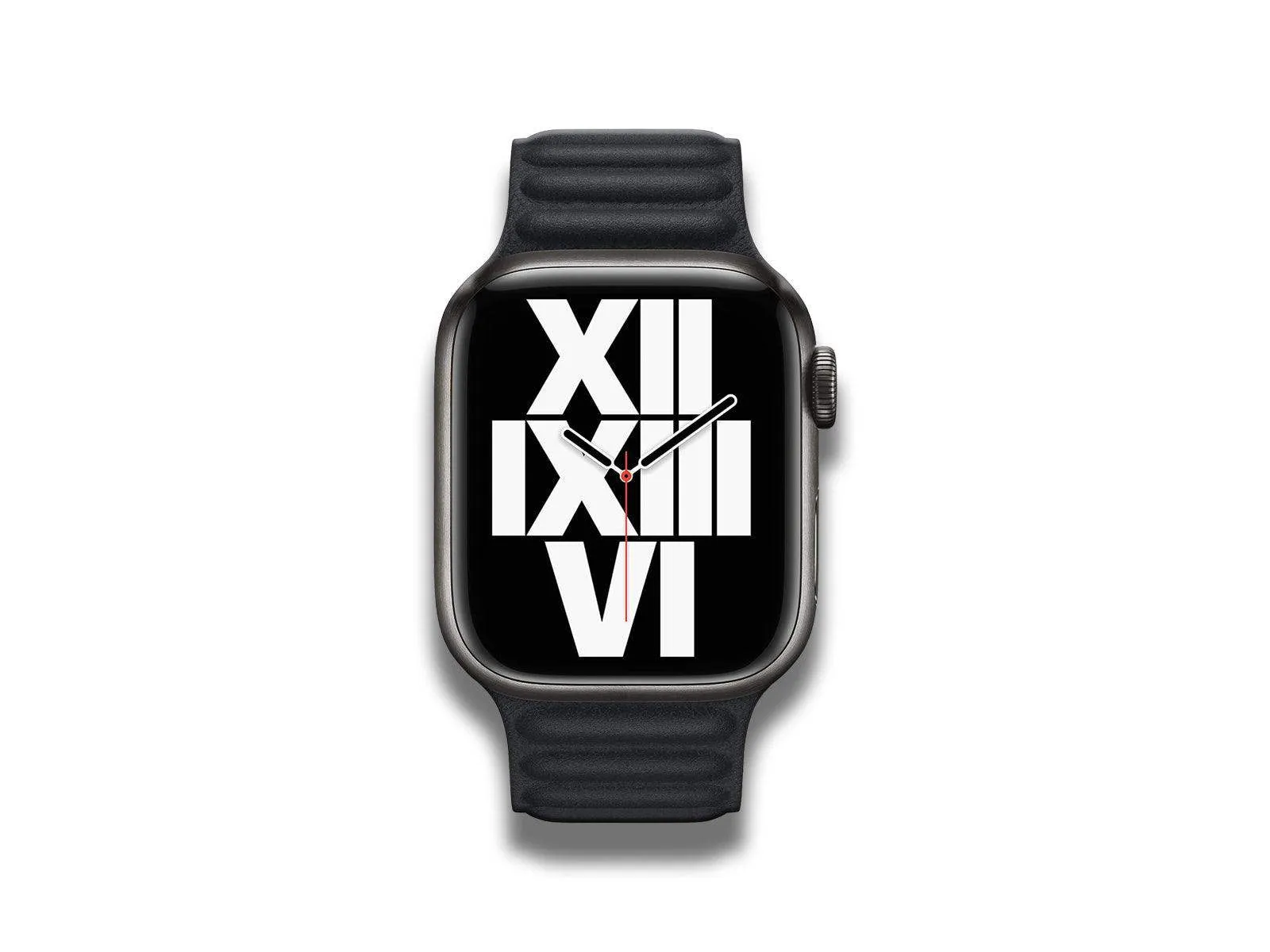 Apple Watch Strap 45mm Leather Link Midnight S/M