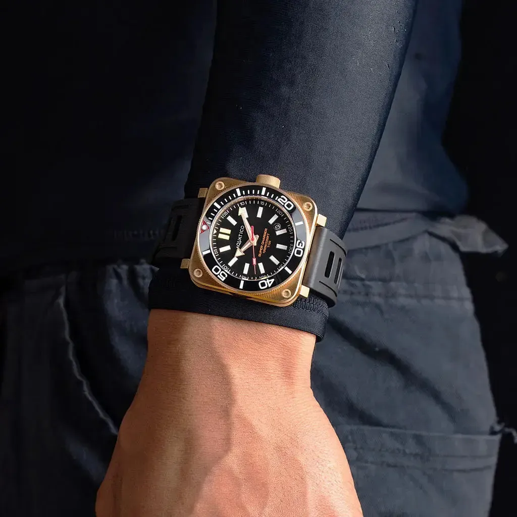 Aquatico Super Charger Bronze Black Dial Watch (SWISS MADE Sellita sw200-1)