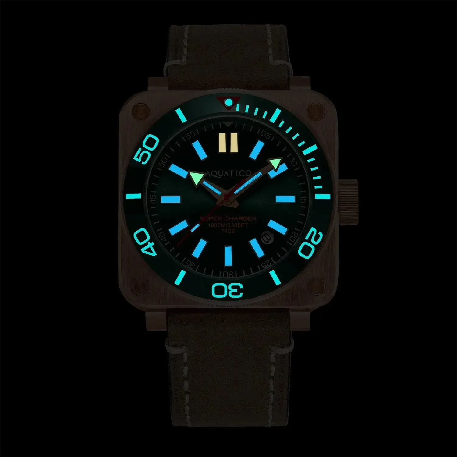 Aquatico Super Charger Bronze Black Dial Watch (SWISS MADE Sellita sw200-1)