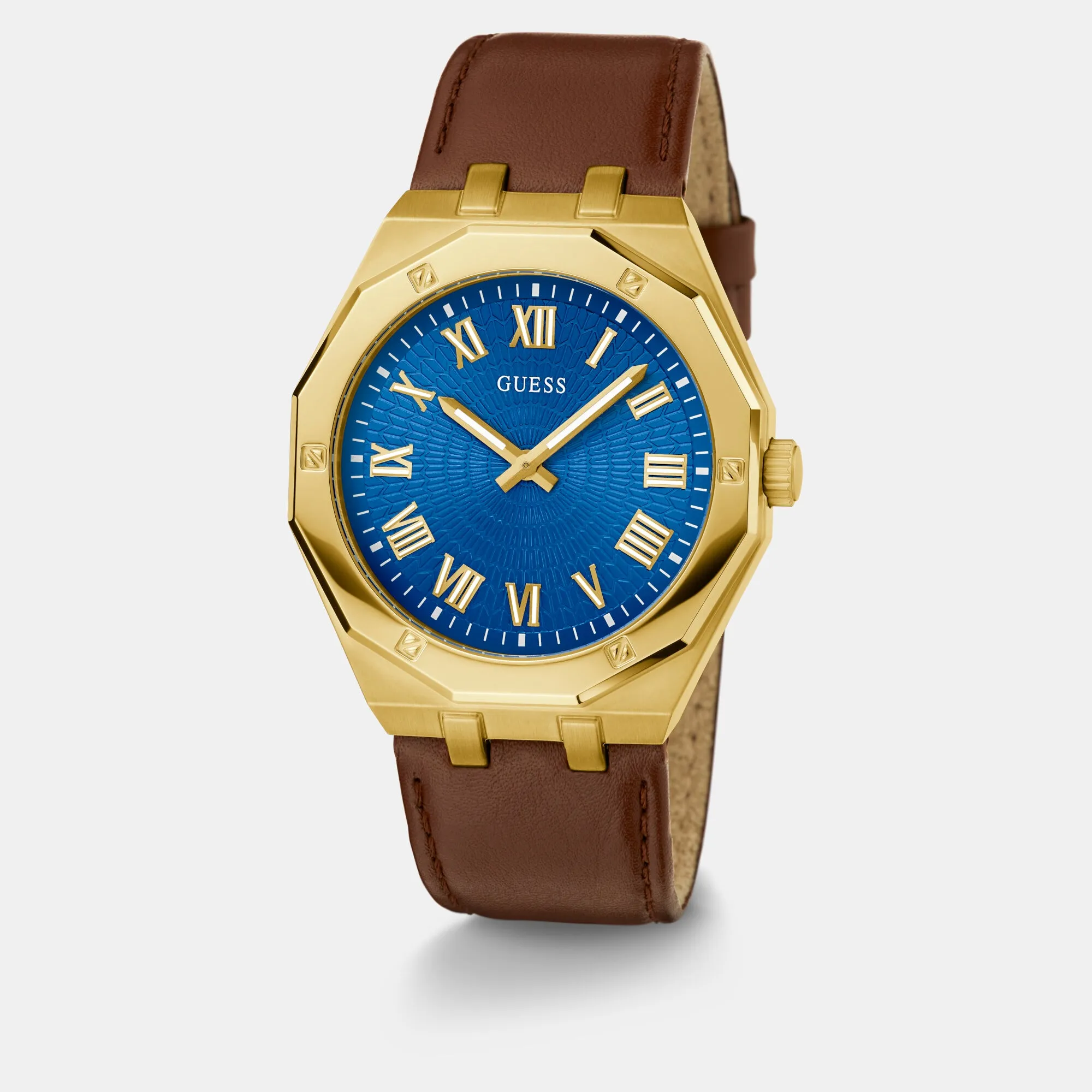 Asset Men Blue Analog Leather Watch GW0663G2