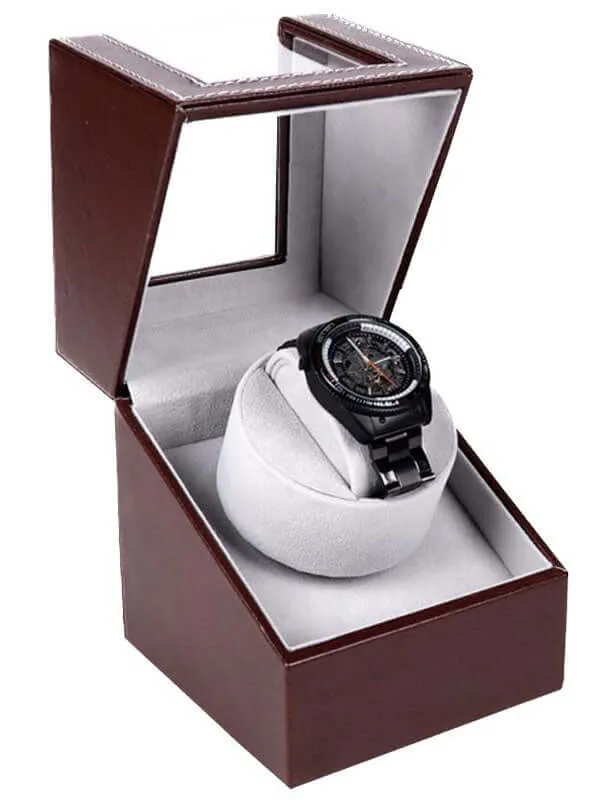 Automatic Quad Watch Winder Wood Display Box Motor Rotation Storage