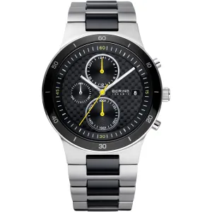 Bering Ceramic & Stainless Steel Multi Dial Gents Watch with Black Face