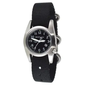 Bertucci M-1S Womens Watch Watch - Stainless - Black Nylon Strap - Black Dial - 18000