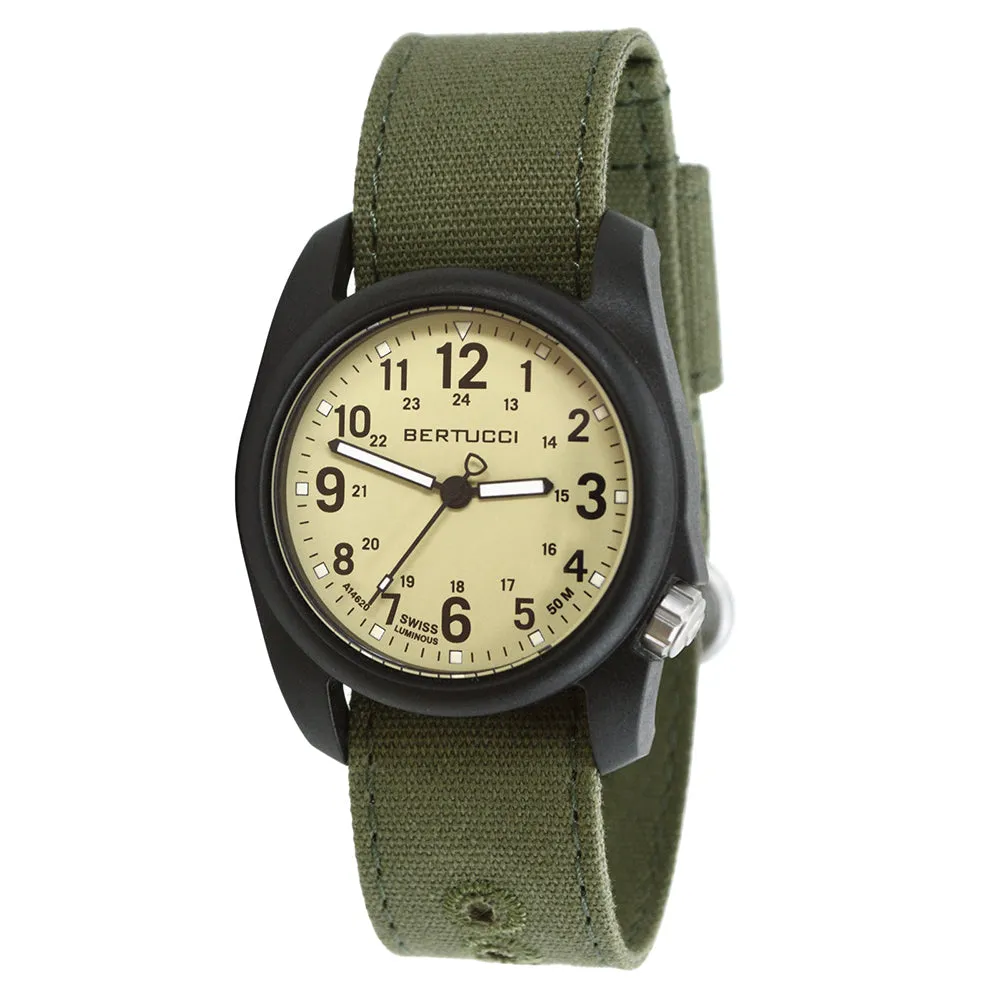Bertucci Mens DX3 Evergreen Comfort Canvas Band Saguaro Analog Dial Quartz Watch - 11093