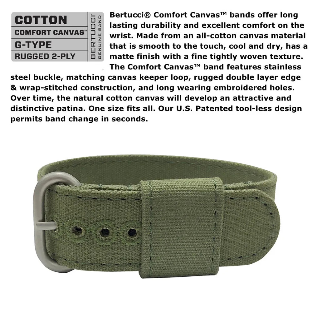 Bertucci Mens DX3 Evergreen Comfort Canvas Band Saguaro Analog Dial Quartz Watch - 11093