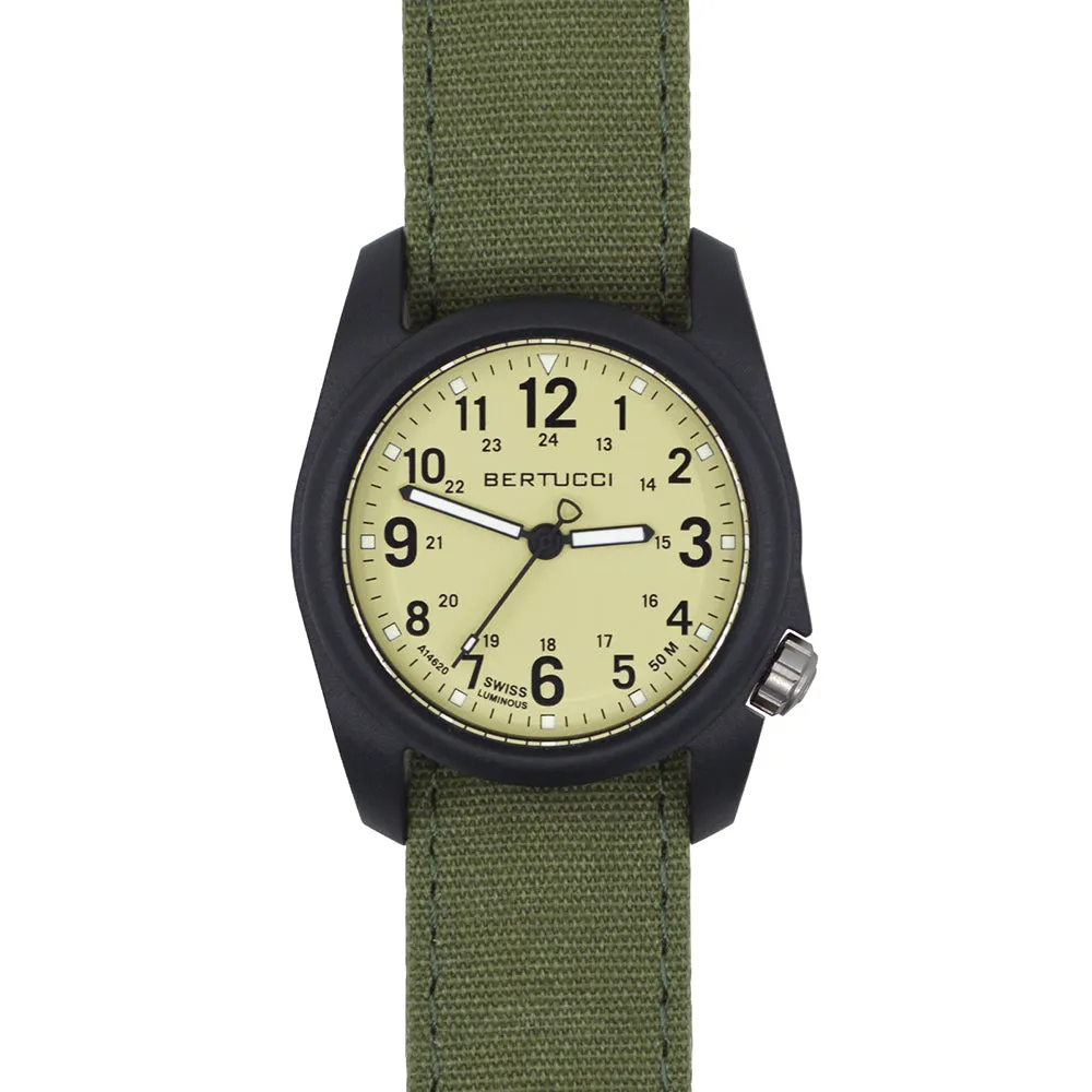 Bertucci Mens DX3 Evergreen Comfort Canvas Band Saguaro Analog Dial Quartz Watch - 11093