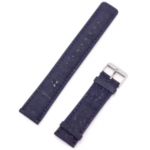 Blue Cork Leather Watch Strap E-009
