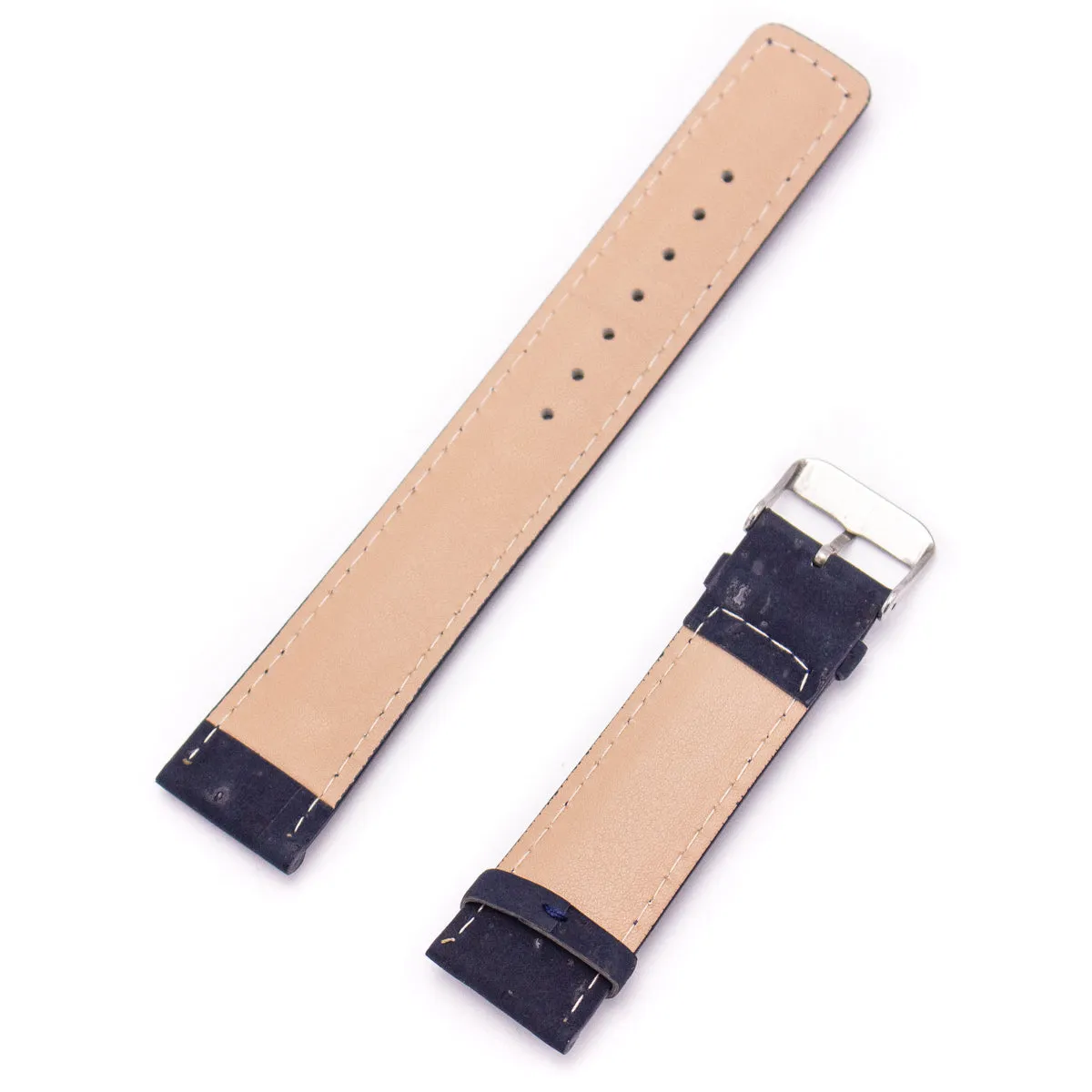 Blue Cork Leather Watch Strap E-009