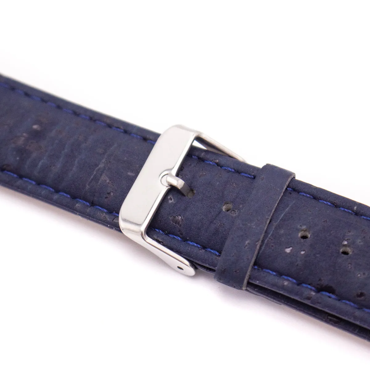 Blue Cork Leather Watch Strap E-009