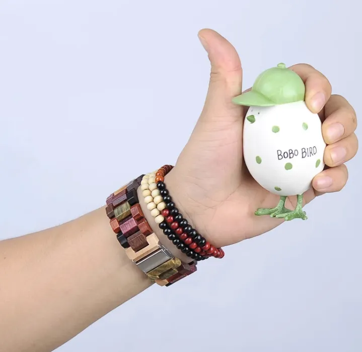 BOBO BIRD 520 HANDMADE WOODEN UNISEX WATCH IN MULTI COLOR