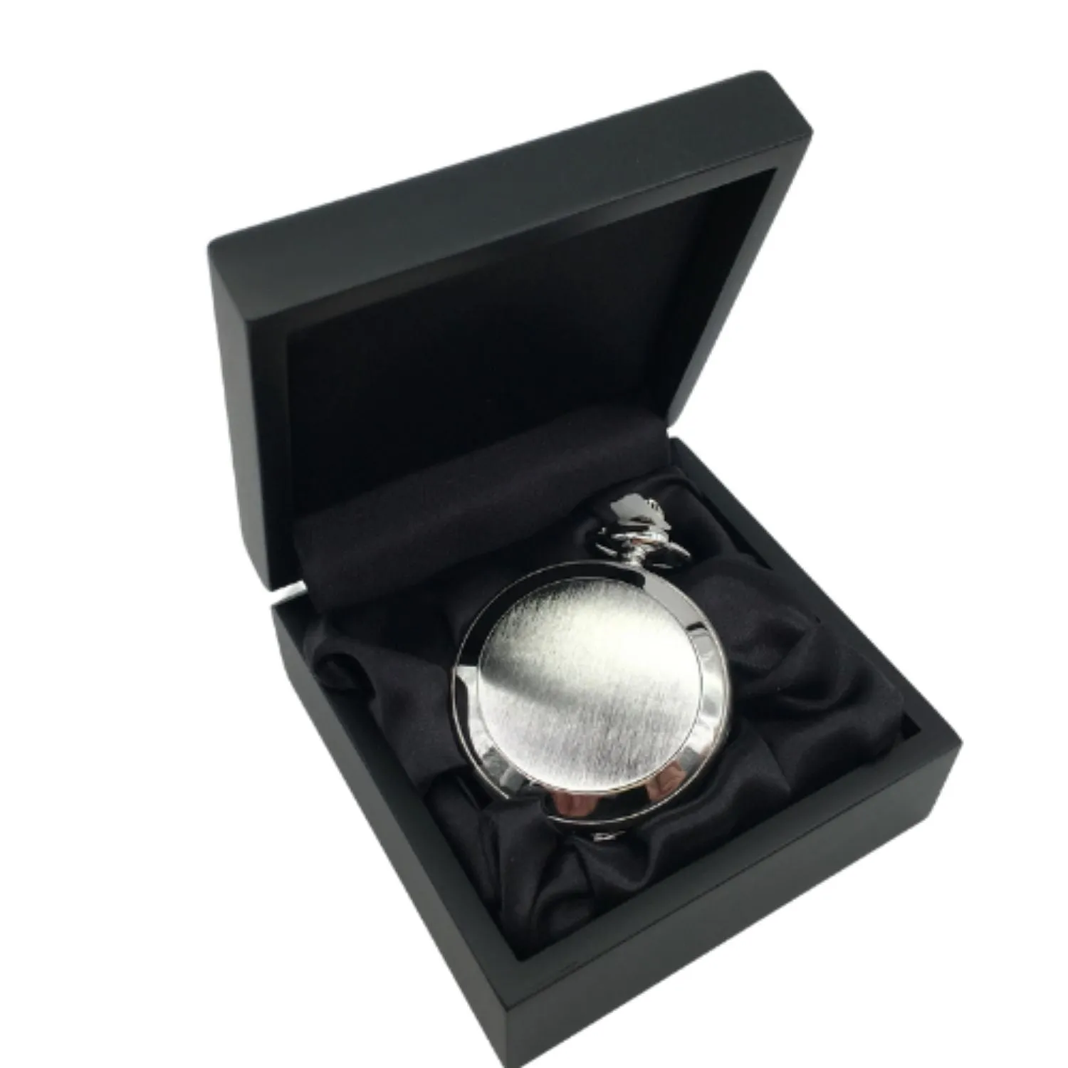 Brushed Silver Pocket Watch - Add Engraving