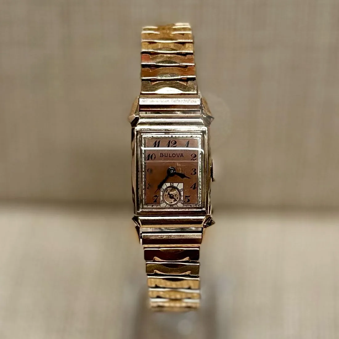 Bulova Vintage Circa 1940s Rose Gold Plated Unique Ladies Watch- $6K APR w/ COA!