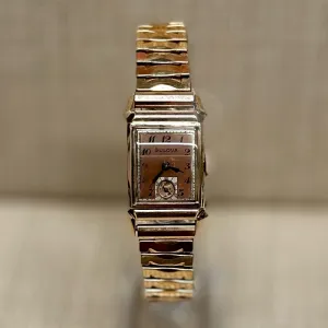 Bulova Vintage Circa 1940s Rose Gold Plated Unique Ladies Watch- $6K APR w/ COA!