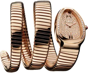 Bvlgari Serpenti Tubogas Double Spiral 18K Rose Gold & Diamonds Lady's Watch