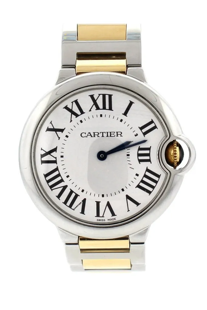Cartier Ballon Bleu 36mm Steel Yellow Gold Ladies Watch W69008Z3 Pre-Owend