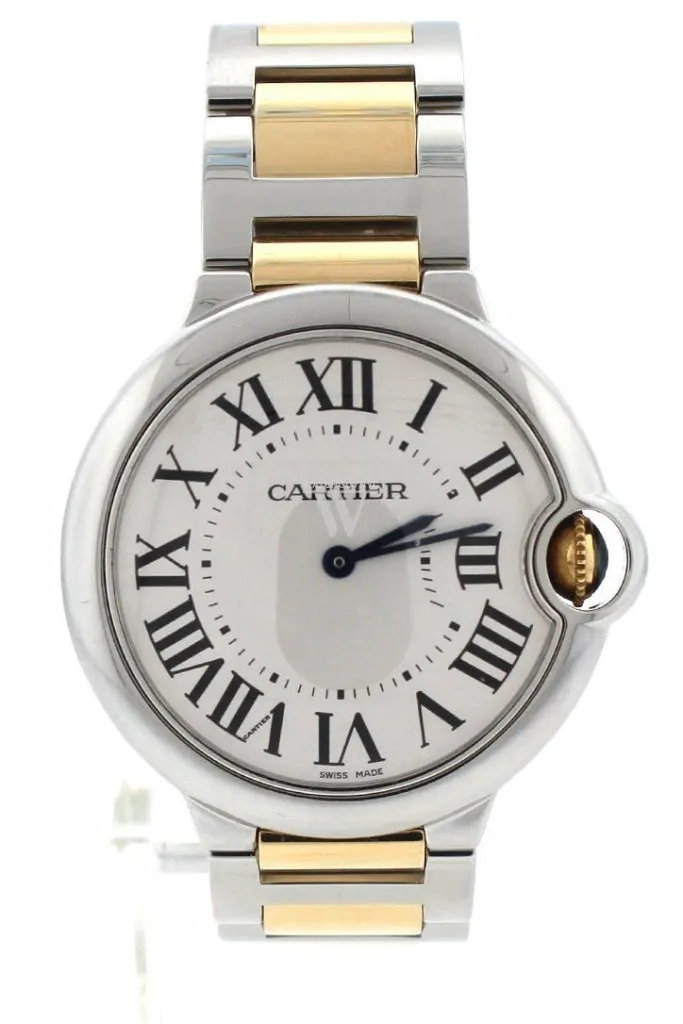 Cartier Ballon Bleu 36mm Steel Yellow Gold Ladies Watch W69008Z3 Pre-Owend