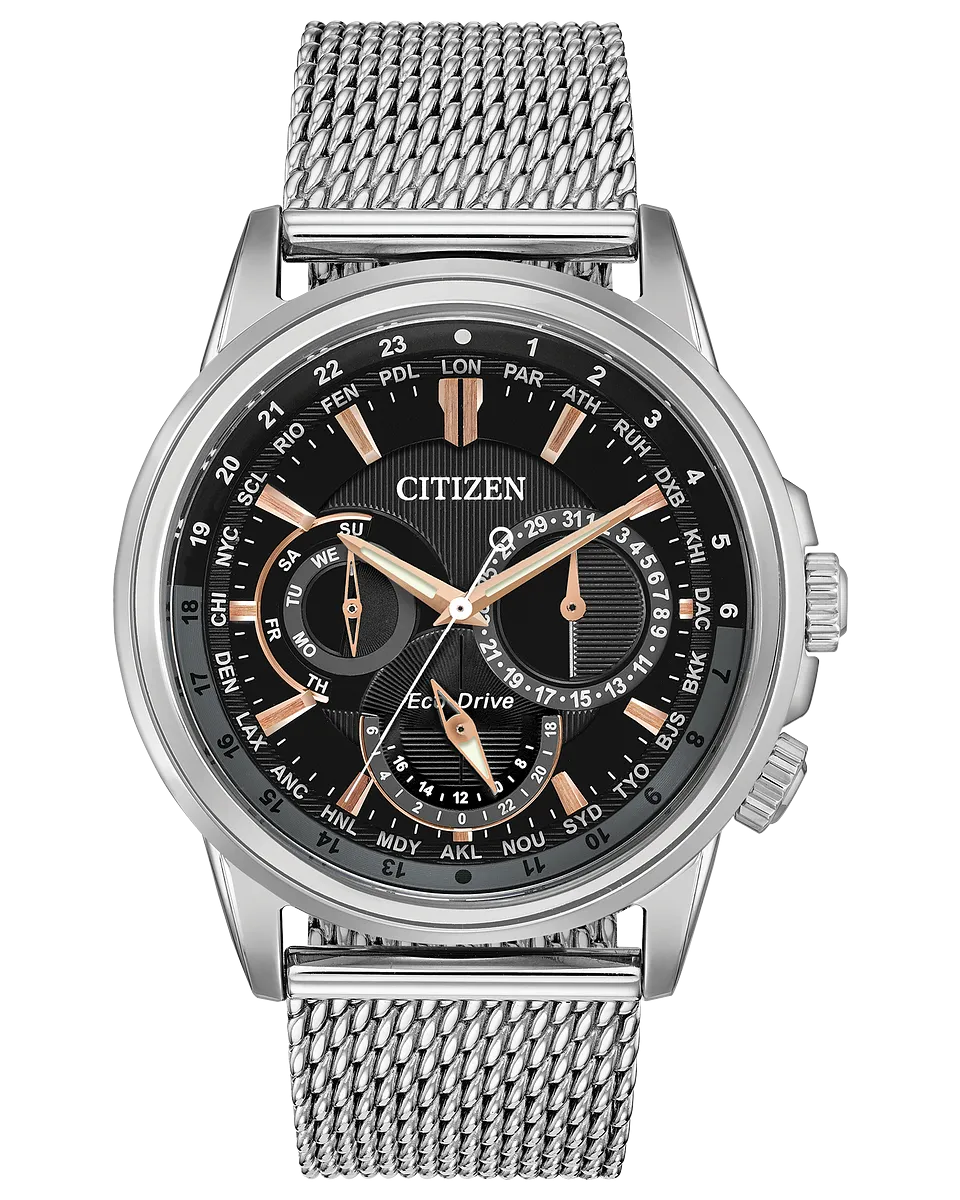 Citizen BU2020-70E Eco-Drive Calendrier Mesh Strap Men Watches