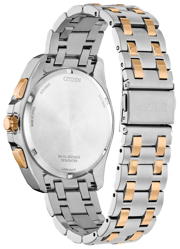 Citizen CA4516-59A Men ECO WR100 SS Bracelet Rose-Gold Silver