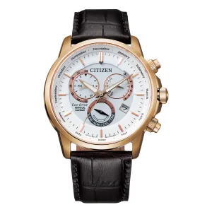 Citizen Chronograph Eco-Drive Dark Brown Leather Watch BL8153-11A