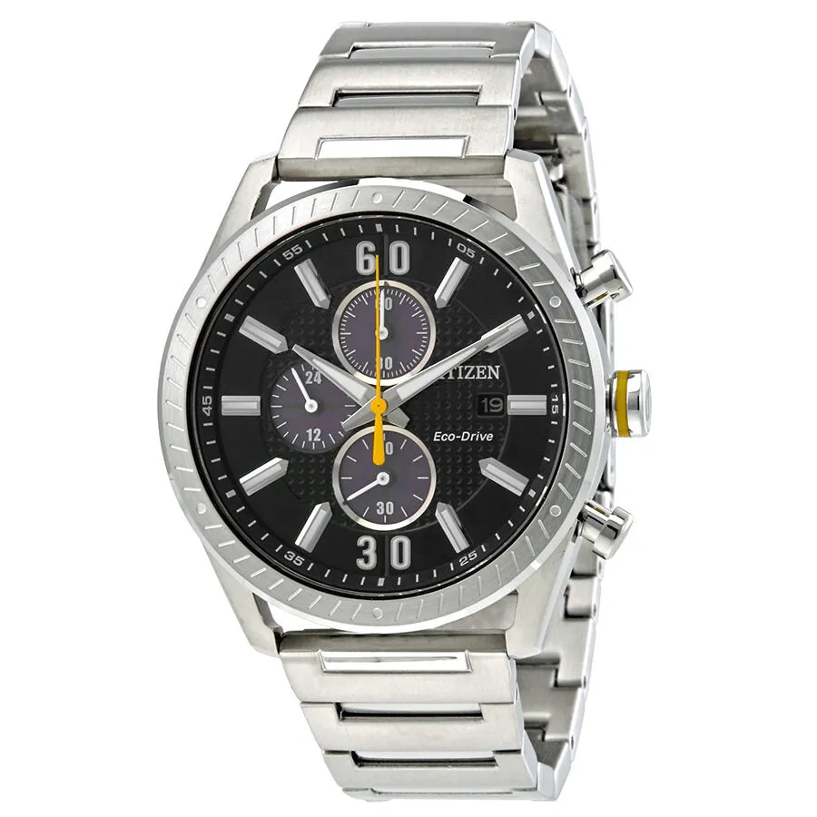 Citizen CTO Black Dial Men's Chronograph Eco-Drive Watch CA0660-54E