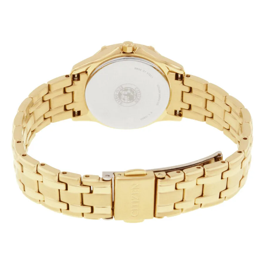 Citizen Diamond Silver Dial Yellow Gold-tone Ladies Watch EW2362-55A