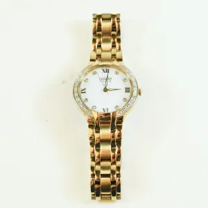Citizen Eco-Drive White Diamond Bella Rose Gold Tone Watch