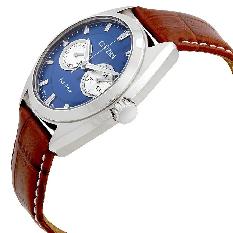 Citizen Paradex Eco-Drive Blue Dial Brown Leather Men's Watch BU4010-05L