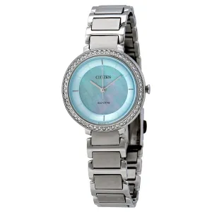 Citizen Silhouette Crystal Blue Mother of Pearl Dial Ladies Watch EM0480-52N