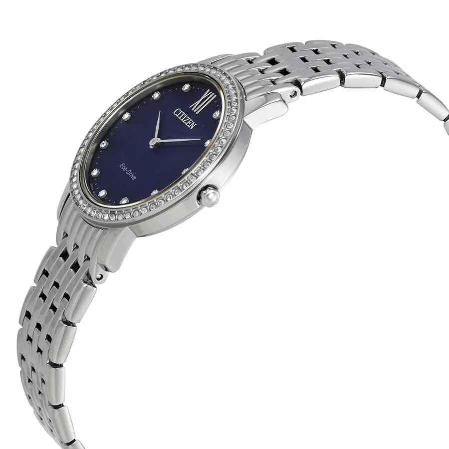 Citizen Silhouette Crystal Navy Blue Dial Ladies Watch EX1480-58L