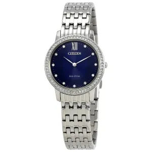 Citizen Silhouette Crystal Navy Blue Dial Ladies Watch EX1480-58L